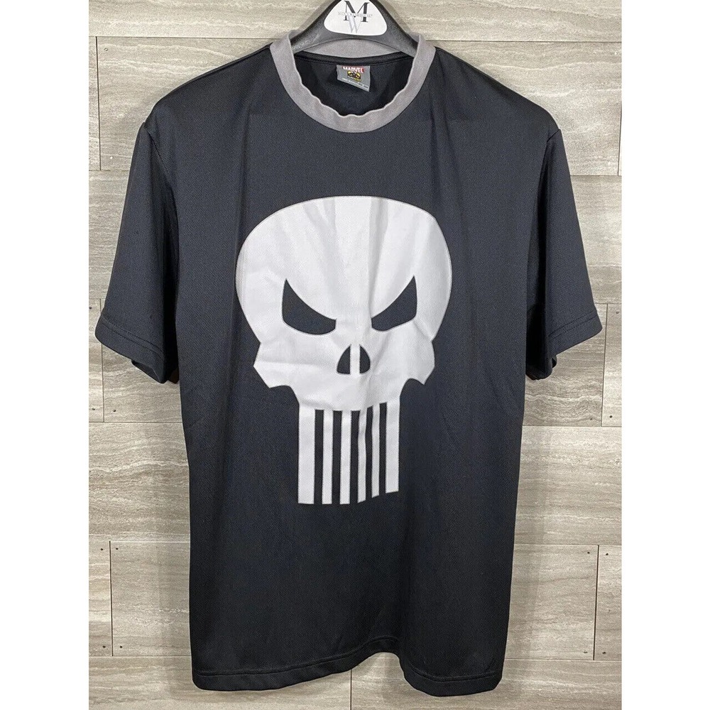 Marvel Punisher Graphic TShirt Black & White Mens Medium Pure Hero Durable Poly